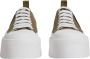 Dolce & Gabbana Bruin Wit Canvas Lage Sneakers Brown Dames - Thumbnail 2