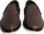Dolce & Gabbana Mannen Gevlochten Leren Platte Schoenen Brown Heren - Thumbnail 8