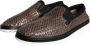 Dolce & Gabbana Mannen Gevlochten Leren Platte Schoenen Brown Heren - Thumbnail 9