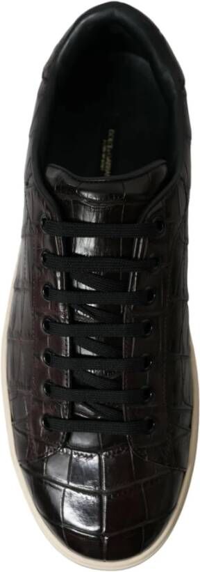 Dolce & Gabbana Bruine Croc Leren Casual Sneakers Brown Dames