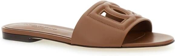 Dolce & Gabbana Bruine Cutout Platte Sandalen Brown Dames