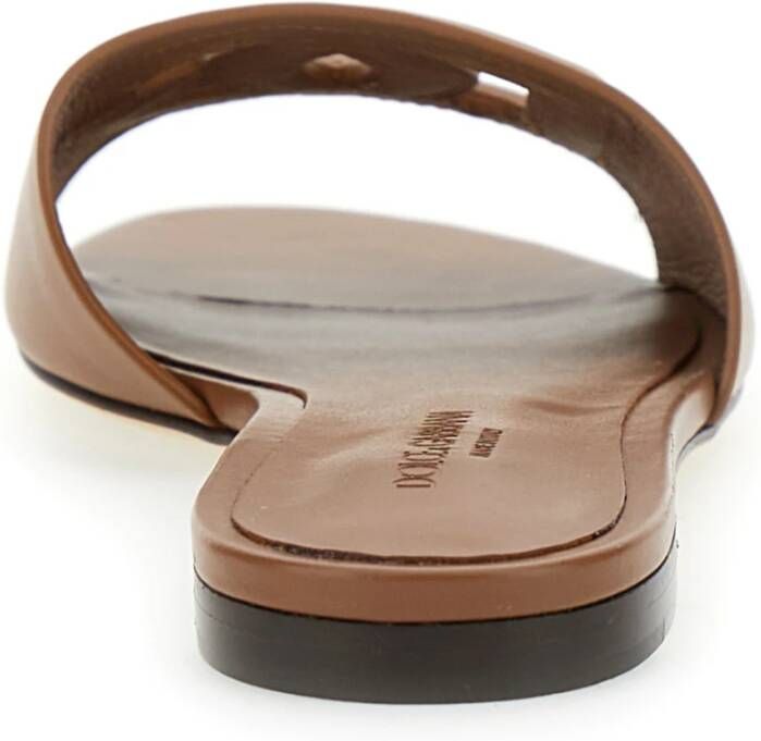 Dolce & Gabbana Bruine Cutout Platte Sandalen Brown Dames