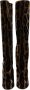 Dolce & Gabbana Bruine Giraffe Fluweel Leren Kniehoge Laarzen Brown Dames - Thumbnail 2