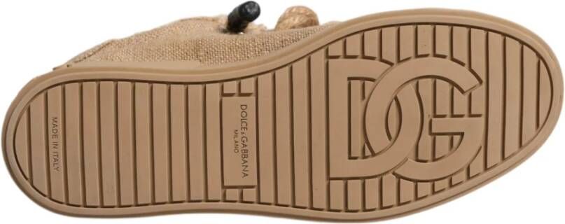 Dolce & Gabbana Bruine Jute Lage Sneakers