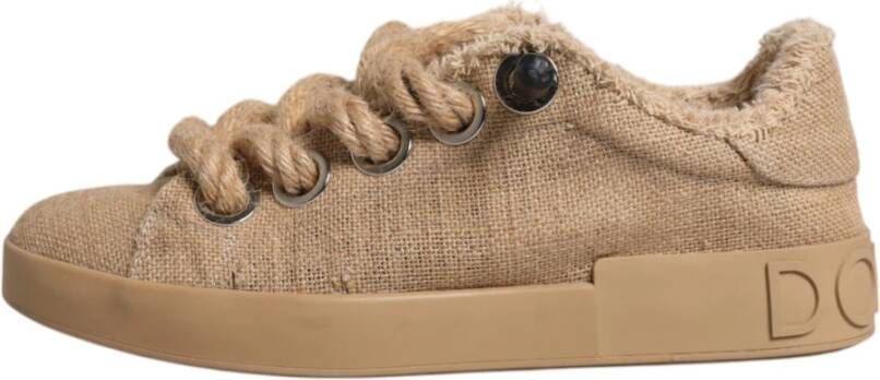 Dolce & Gabbana Bruine Jute Lage Sneakers