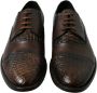 Dolce & Gabbana Bruine Krokodillenleren Oxford Schoenen Brown Heren - Thumbnail 8