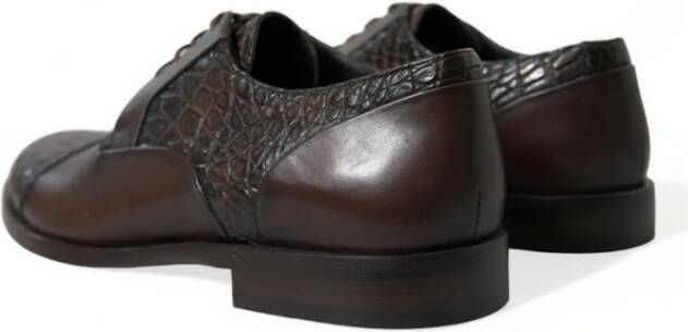 Dolce & Gabbana Bruine Krokodillenleren Oxford Schoenen Brown Heren