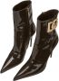 Dolce & Gabbana Bruin Lakleren Logo Enkellaarzen Brown Dames - Thumbnail 4