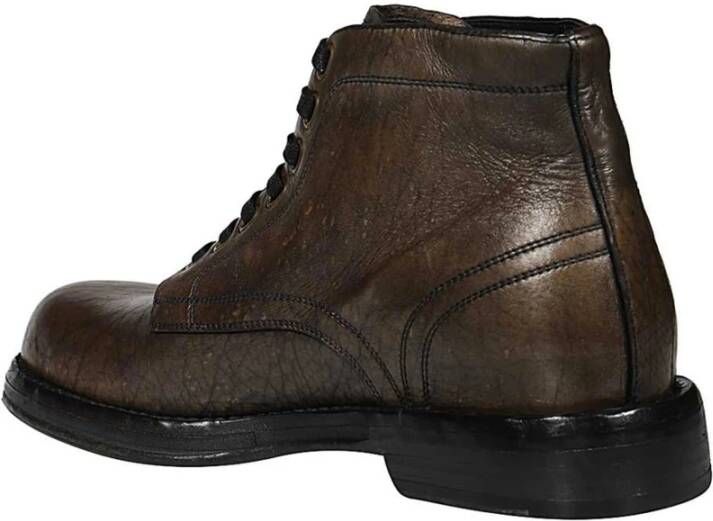 Dolce & Gabbana Bruine Leren Enkellaarzen Aw23