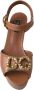 Dolce & Gabbana Bruine Leren Sleehak Sandalen met Amore Logo Brown Dames - Thumbnail 13