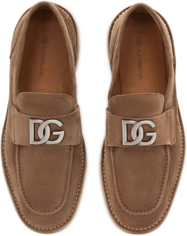 Dolce & Gabbana Bruine platte schoenen Brown Heren