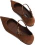 Dolce & Gabbana Bruine Puntige Platte Enkelband Schoenen - Thumbnail 4