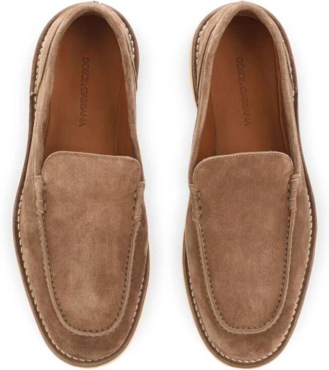 Dolce & Gabbana Bruine Suède Mocassin Schoenen