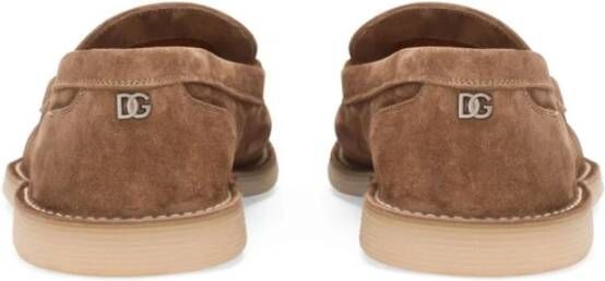 Dolce & Gabbana Bruine Suède Mocassin Schoenen Brown Heren