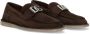 Dolce & Gabbana Bruine Suède Platte Schoenen met Logo - Thumbnail 2