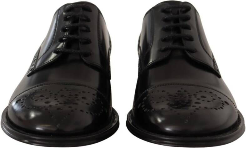 Dolce & Gabbana Zwarte Wingtip Oxford Formele Schoenen Black Heren