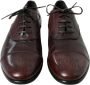 Dolce & Gabbana Bordeauxrode Lederen Formele Derby-Geklede Schoenen - Thumbnail 11