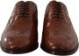 Dolce & Gabbana Bruine Krokodillenleren Heren Derby Schoenen Brown Heren - Thumbnail 3