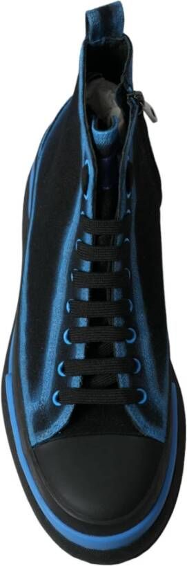Dolce & Gabbana Canvas High Top Sneakers Zwart Blauw Black Heren