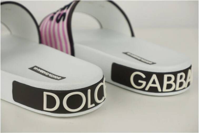 Dolce & Gabbana Canvas Leren Slippers Made in Italy Multicolor Heren