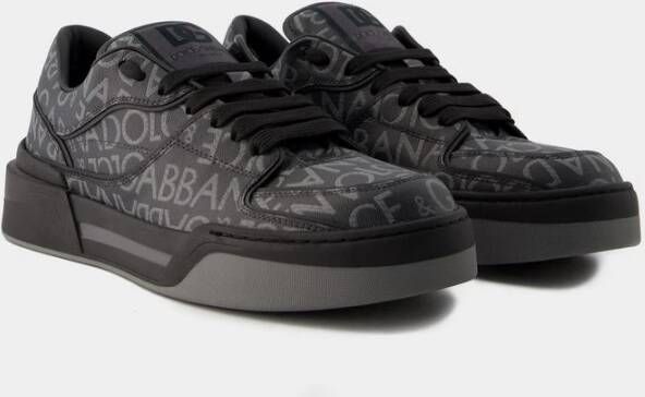 Dolce & Gabbana Canvas Sneakers met Rubberen Zool Zwart Heren