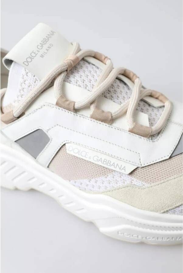 Dolce & Gabbana Casual Sneakers Wit Beige Leren Sport