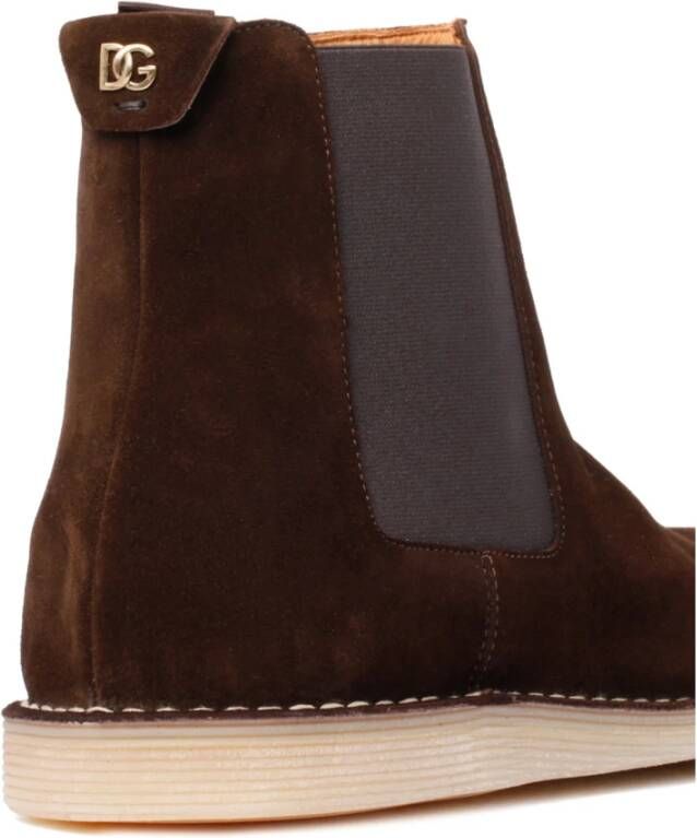 Dolce & Gabbana Chelsea laarzen in bruin suède