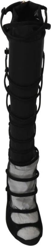 Dolce & Gabbana Chique kniehoge stiletto laarzen Black Dames