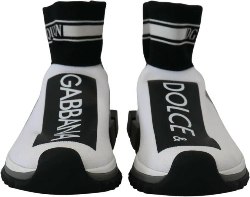 Dolce & Gabbana Chique Sorrento Slip-On Sneakers in Zwart en Wit Multicolor Dames