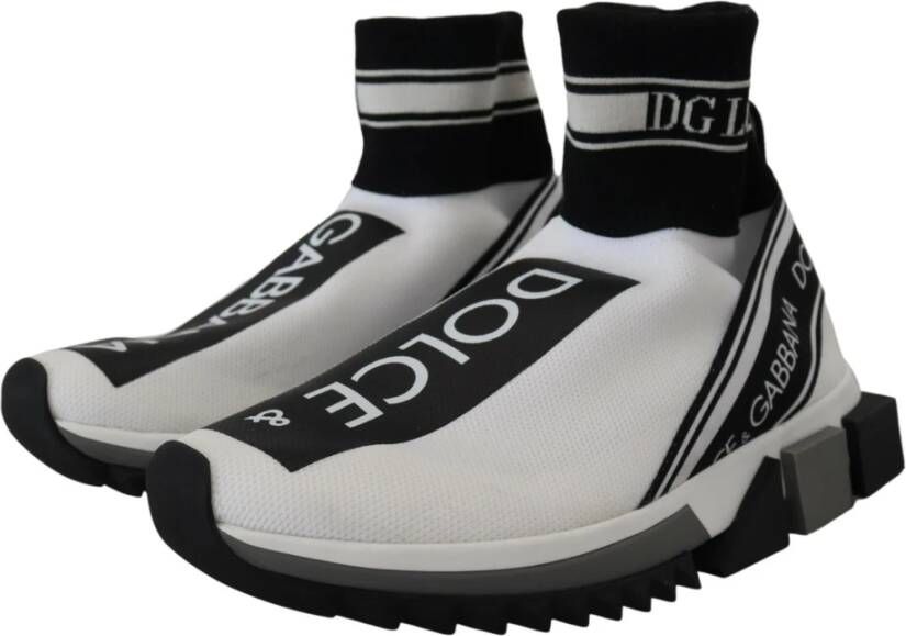 Dolce & Gabbana Chique Sorrento Slip-On Sneakers in Zwart en Wit Multicolor Dames