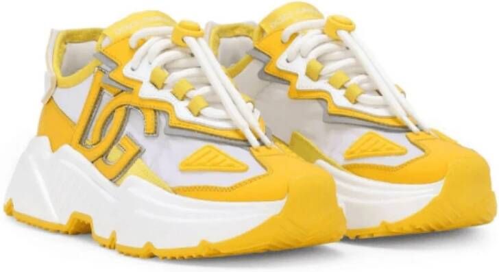 Dolce & Gabbana Chunky Sneakers in Canary Yellow White Yellow Dames