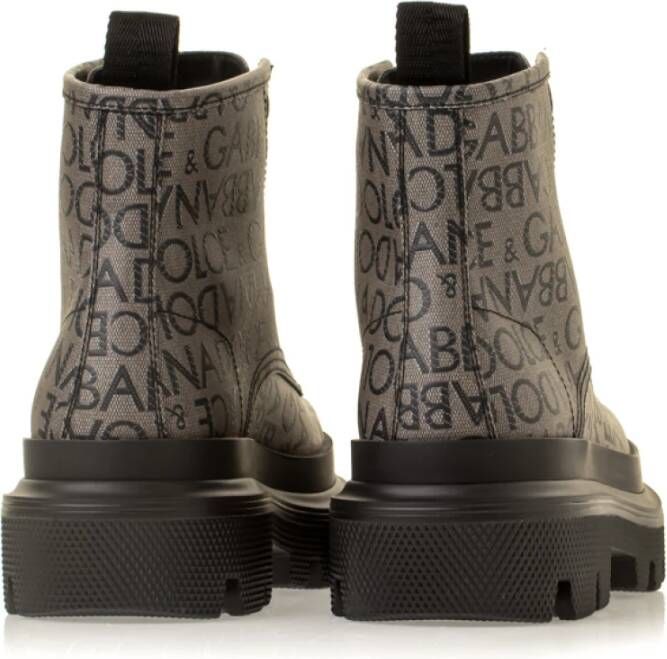 Dolce & Gabbana Coated Jacquard Ankle Boots Bruin Heren