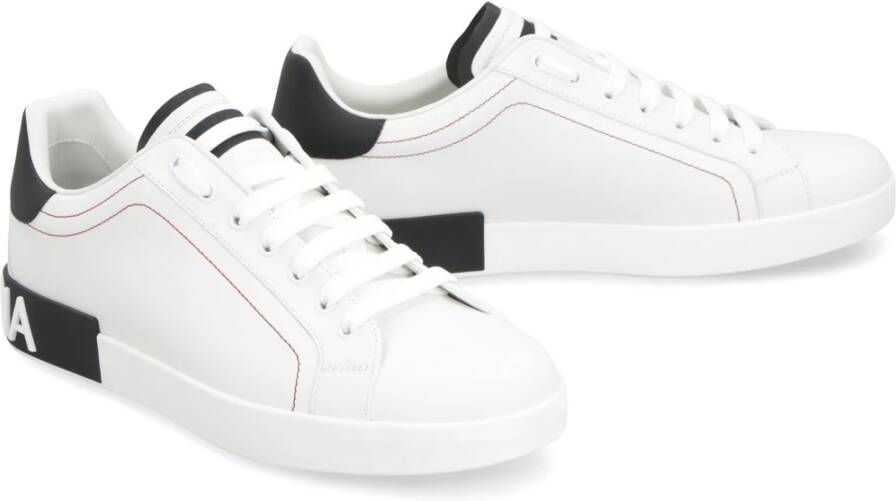 Dolce & Gabbana Contrasterende leren lage sneakers White Heren