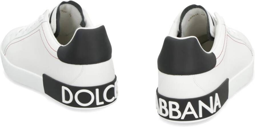 Dolce & Gabbana Contrasterende leren lage sneakers White Heren