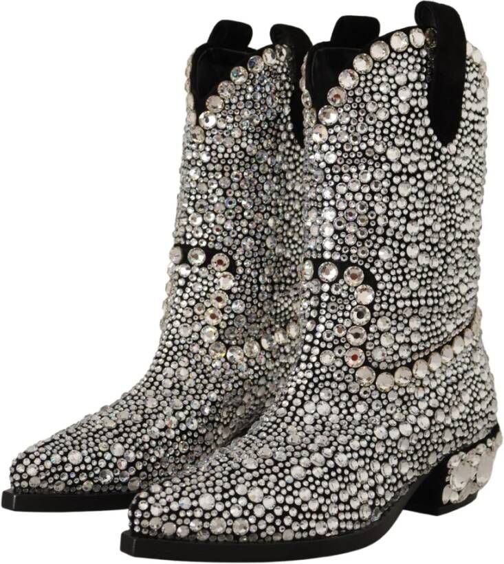 Dolce & Gabbana Cowboy Boots Gray Dames