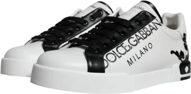 Dolce & Gabbana Crown Heel Logo Witte Sneakers