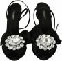 Dolce & Gabbana Crystals Ankle Strap Sandals Zwart Dames - Thumbnail 2