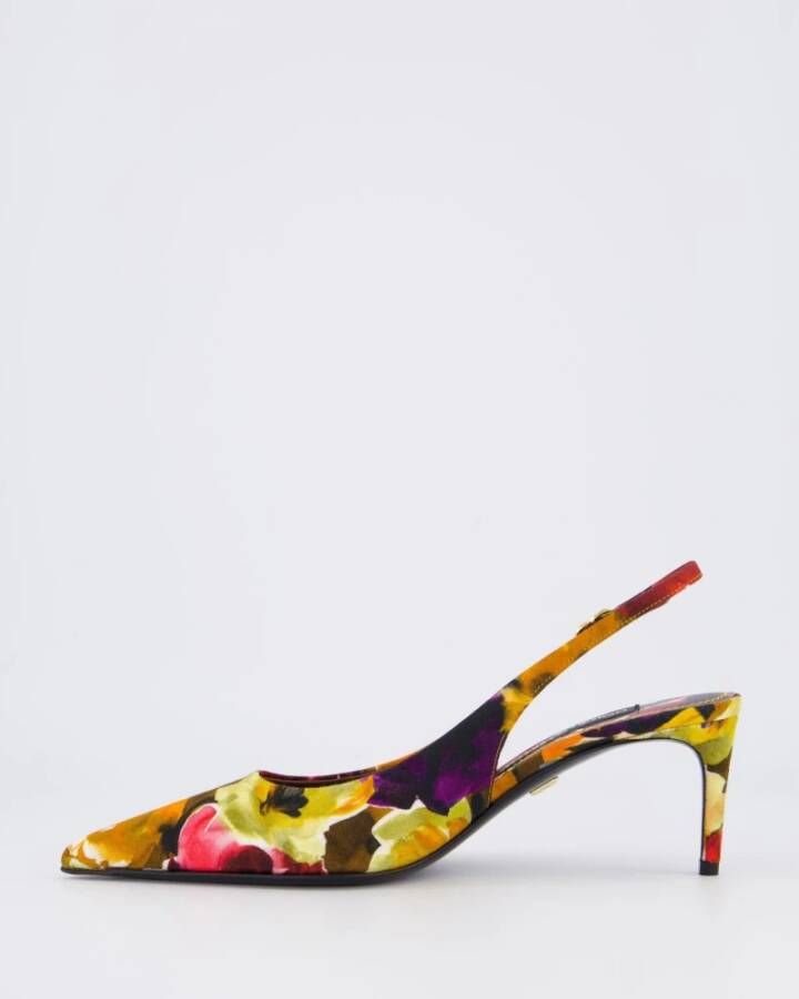 Dolce & Gabbana Dames Brocade Slingback Oranje Rood Multicolor Dames