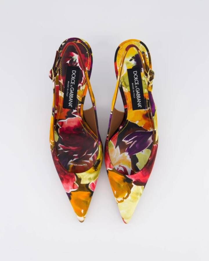 Dolce & Gabbana Dames Brocade Slingback Oranje Rood Multicolor Dames