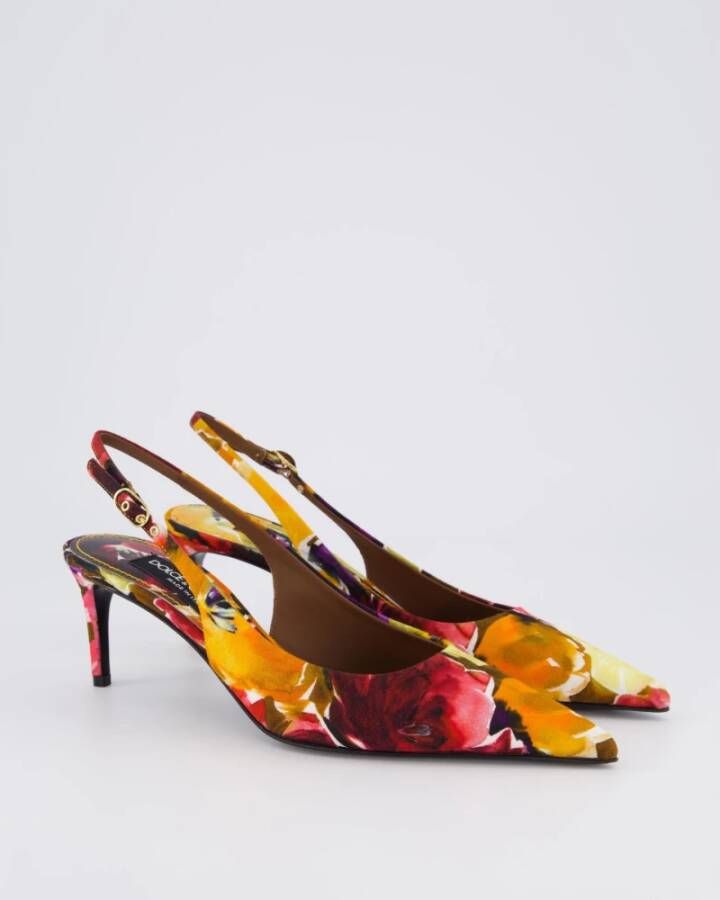 Dolce & Gabbana Dames Brocade Slingback Oranje Rood Multicolor Dames