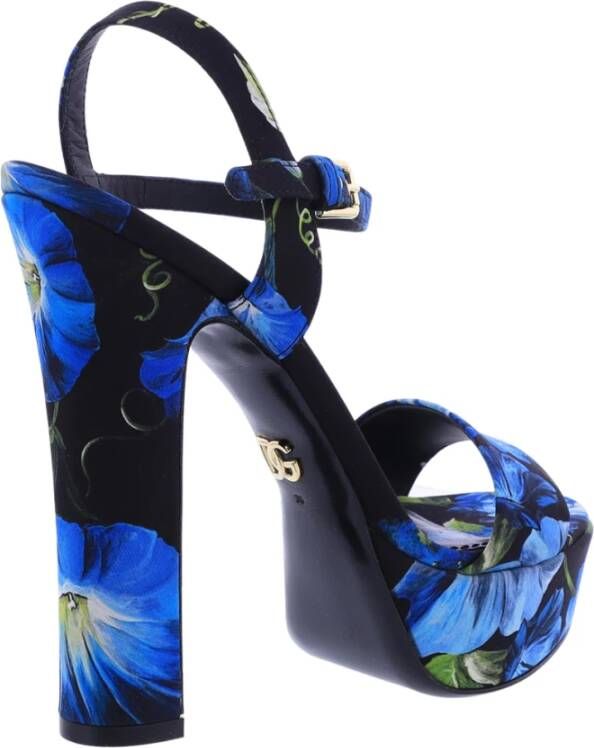 Dolce & Gabbana Dames Charmeuse Platform Sandals Blu Blue Dames