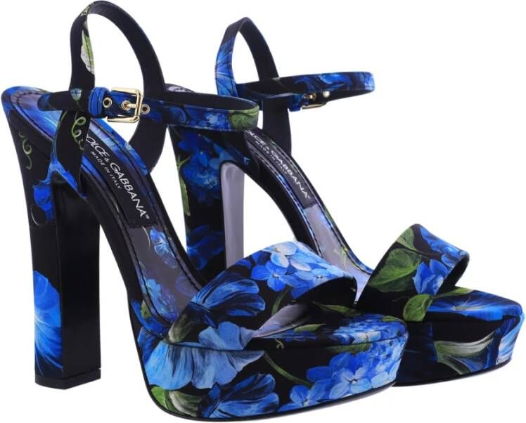 Dolce & Gabbana Dames Charmeuse Platform Sandals Blu Blue Dames