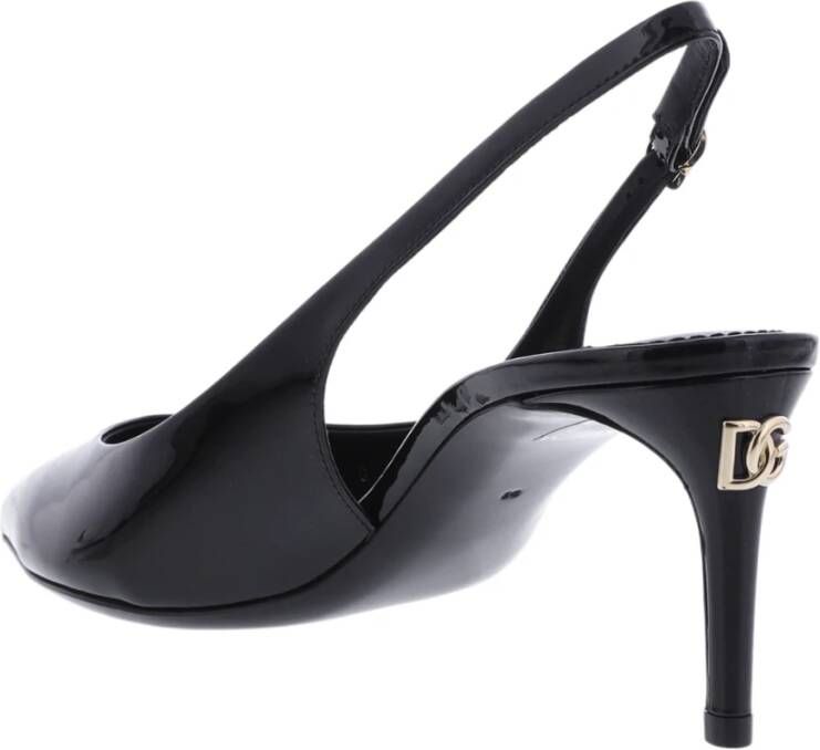 Dolce & Gabbana Dames Patent Leather Slingback Zwart Black Dames
