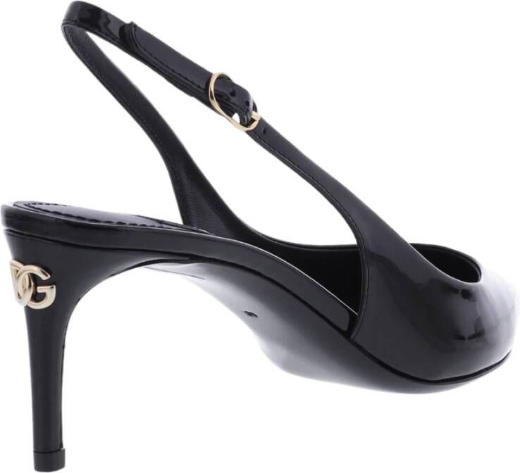 Dolce & Gabbana Dames Patent Leather Slingback Zwart Black Dames