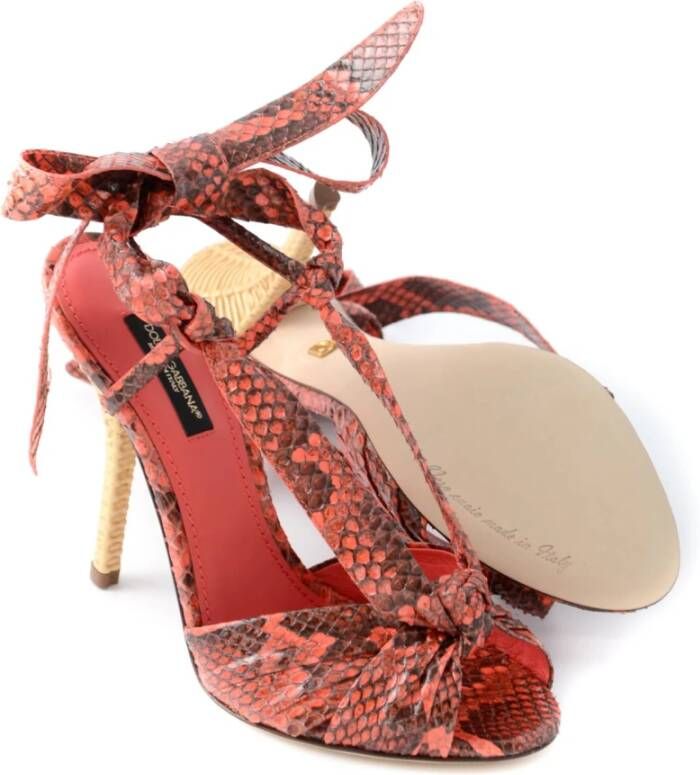 Dolce & Gabbana Dames Slangenhak Sandalen Roze Dames