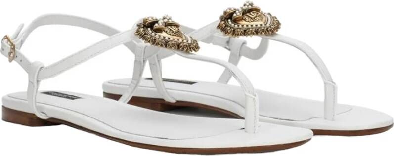 Dolce & Gabbana Devotion Flip Flops Sandalen White Dames