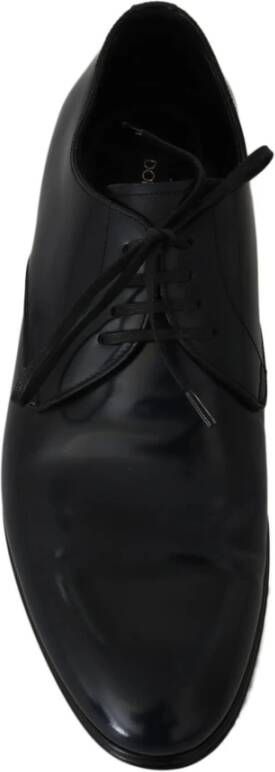 Dolce & Gabbana Donkerblauwe Leren Derbyjurk Schoenen Blue Heren
