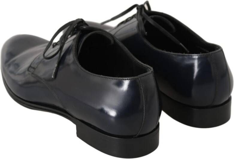 Dolce & Gabbana Donkerblauwe Leren Derbyjurk Schoenen Blue Heren