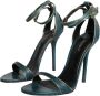 Dolce & Gabbana Donkergroene Leren Hakken Sandalen Schoenen Green Dames - Thumbnail 3