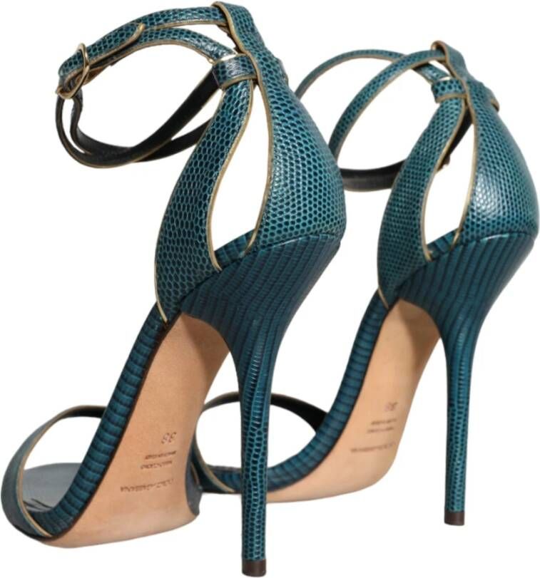 Dolce & Gabbana Donkergroene Leren Hakken Sandalen Schoenen Green Dames